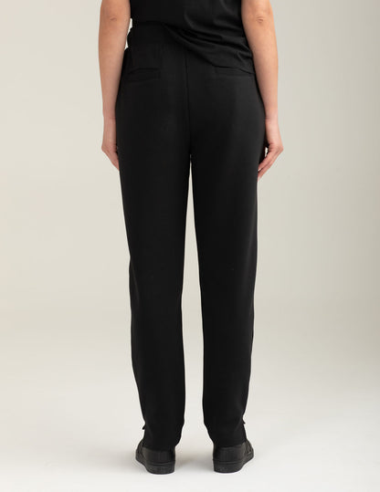 Pantalone interlock con dettagli strass