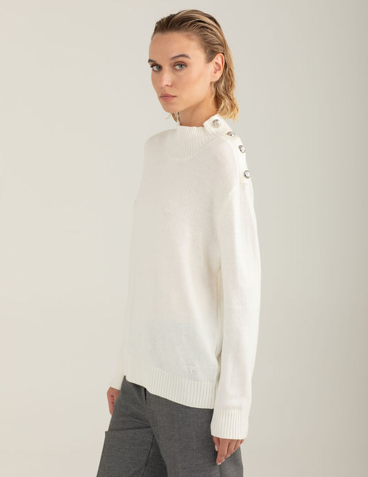 Maglia dolcevita con bottoni araldici - back - 002