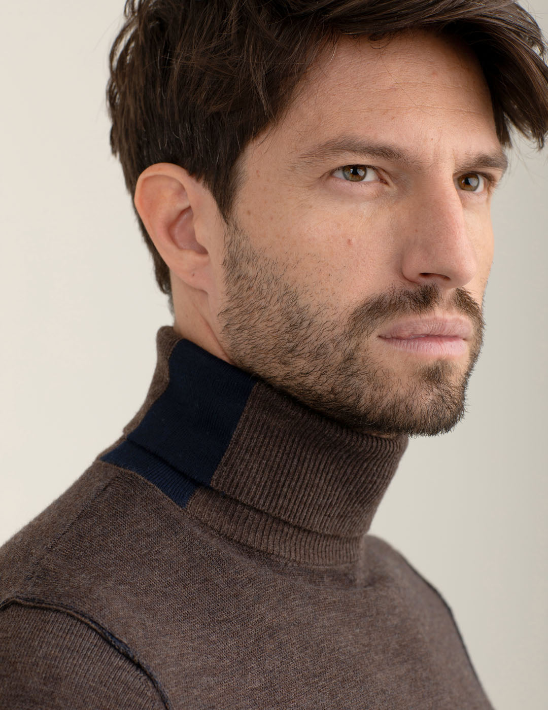Vanisé turtleneck sweater man mud melange fm25w31md cc-a0108 Vanisé turtleneck sweater