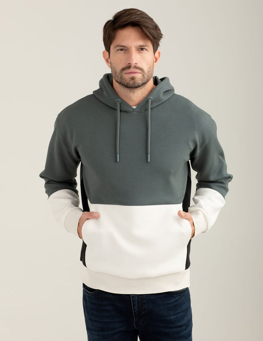Felpa color block con cappuccio uomo moss fm25w09fc cc-a0818
