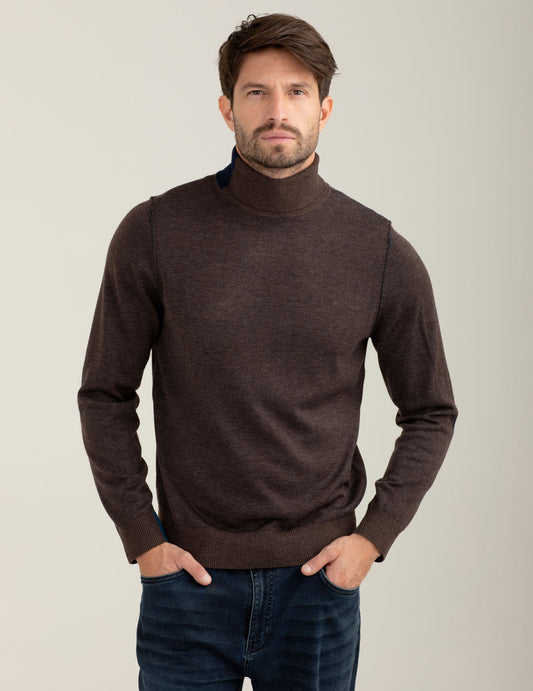 Vanisé turtleneck sweater man mud melange fm25w31md cc-a0108