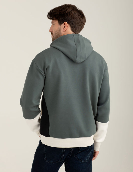 Felpa color block con cappuccio - back - 002