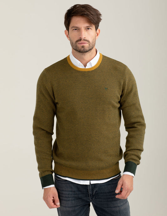 Jacquard sweater man army fm25w36mg cc-a0804