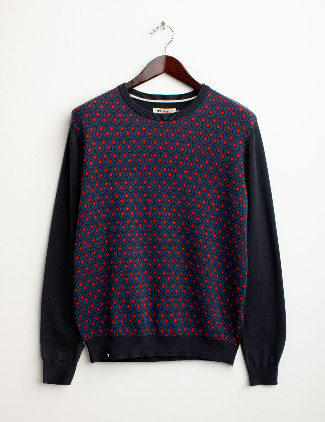 Jacquard sweater man blue fm25w37mg cc-a0601 Jacquard sweater