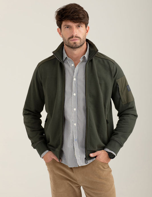 Felpa full zip con collo in piedi - back - 002