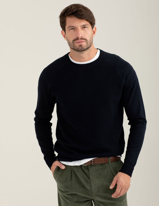 Cotton raglan sweater man blue fm25w38mg cc-a0601