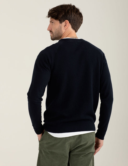 Cotton raglan sweater - back - 002