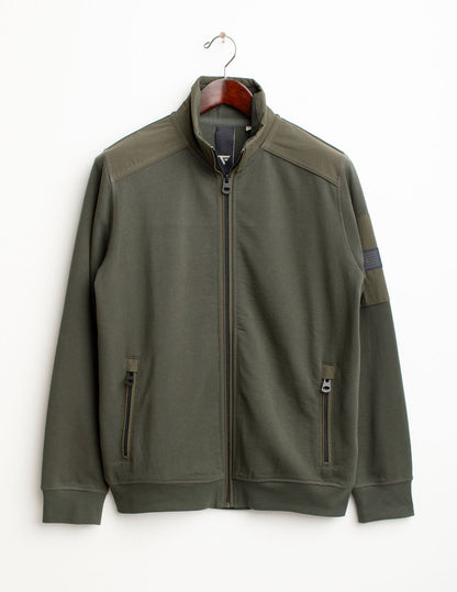 Felpa full zip con collo in piedi