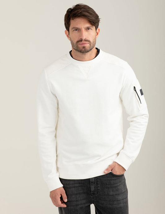 Felpa girocollo con dettagli utility uomo off white fm25w14fg cc-a0002