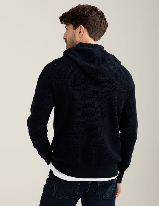 Cotton hooded sweater - back - 002