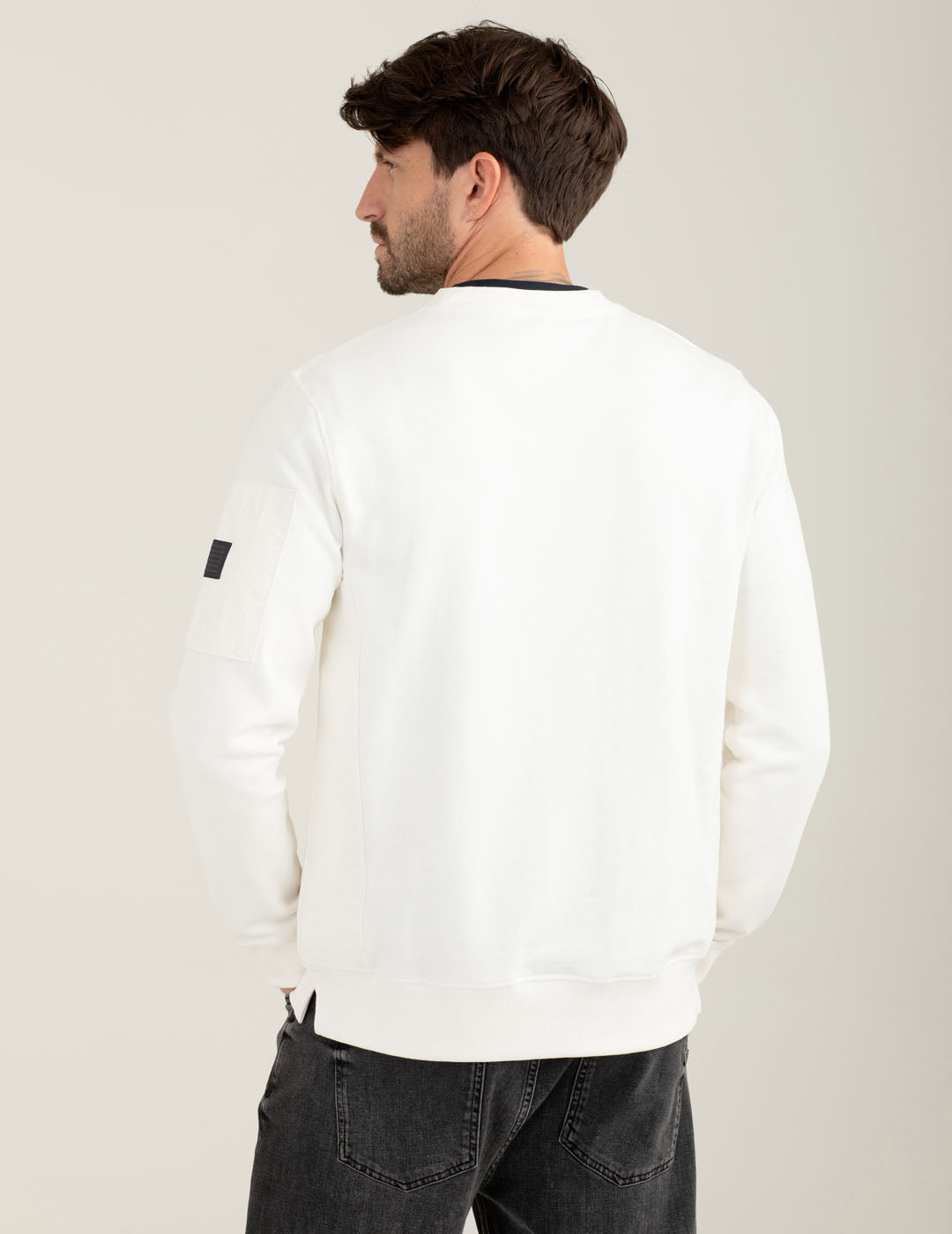 Felpa girocollo con dettagli utility uomo off white fm25w14fg cc-a0002 Felpa girocollo con dettagli utility