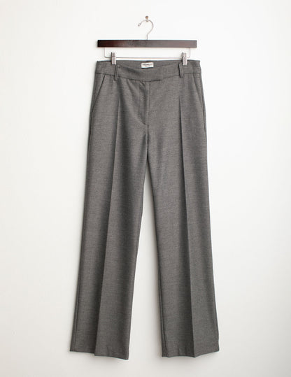 Yarn-dyed flared trousers