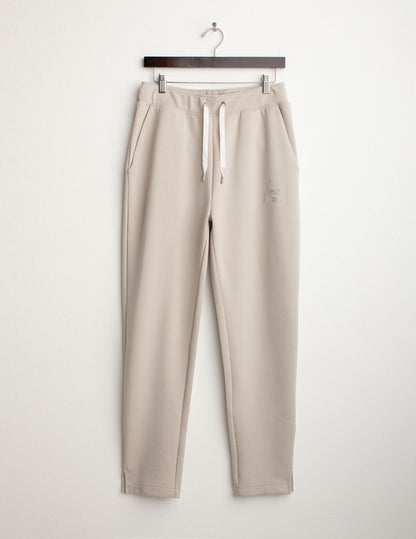 Pantalone interlock con dettagli strass