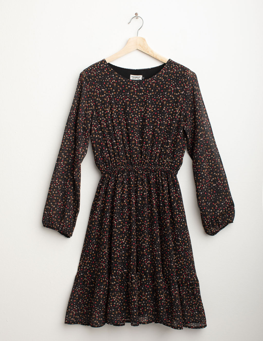 Abito in georgette stampata donna multicolor fw25w04as cc-a1406 Abito in georgette stampata