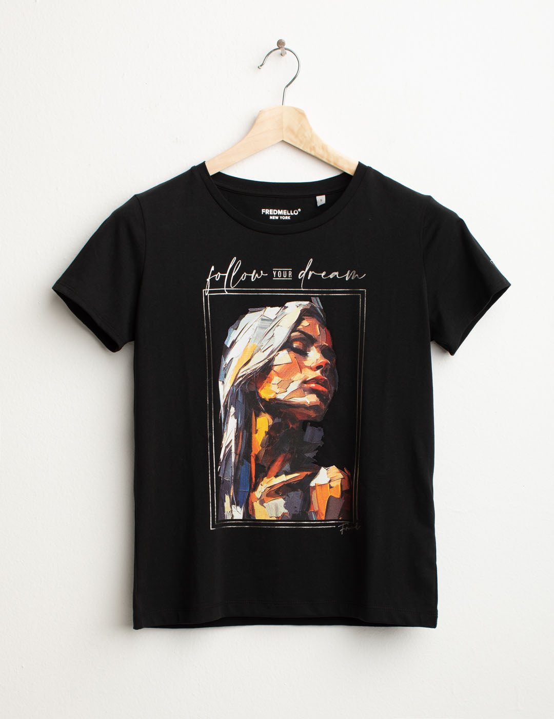 T-shirt con stampa ad alta definizione donna black fw25w01tg cc-a0951 T-shirt con stampa ad alta definizione