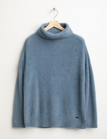 Maglia dolcevita effetto pelliccia