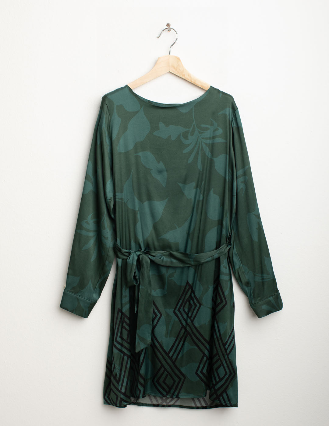 Abito in raso stretch stampato donna green fw25w03as cc-a0801 Abito in raso stretch stampato