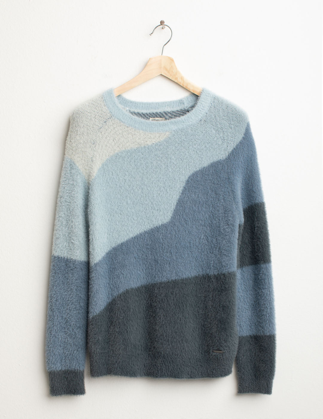 Maglia girocollo effetto pelliccia multicolore donna sky fw25w28mg cc-a0705 Maglia girocollo effetto pelliccia multicolore