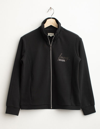 Felpa full zip con dettagli in strass
