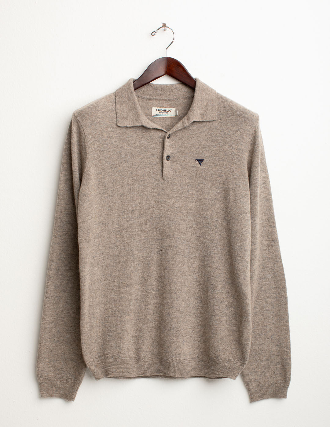 Maglia polo in lambswool uomo mud melange fm25w24ma cc-a0108 Maglia polo in lambswool