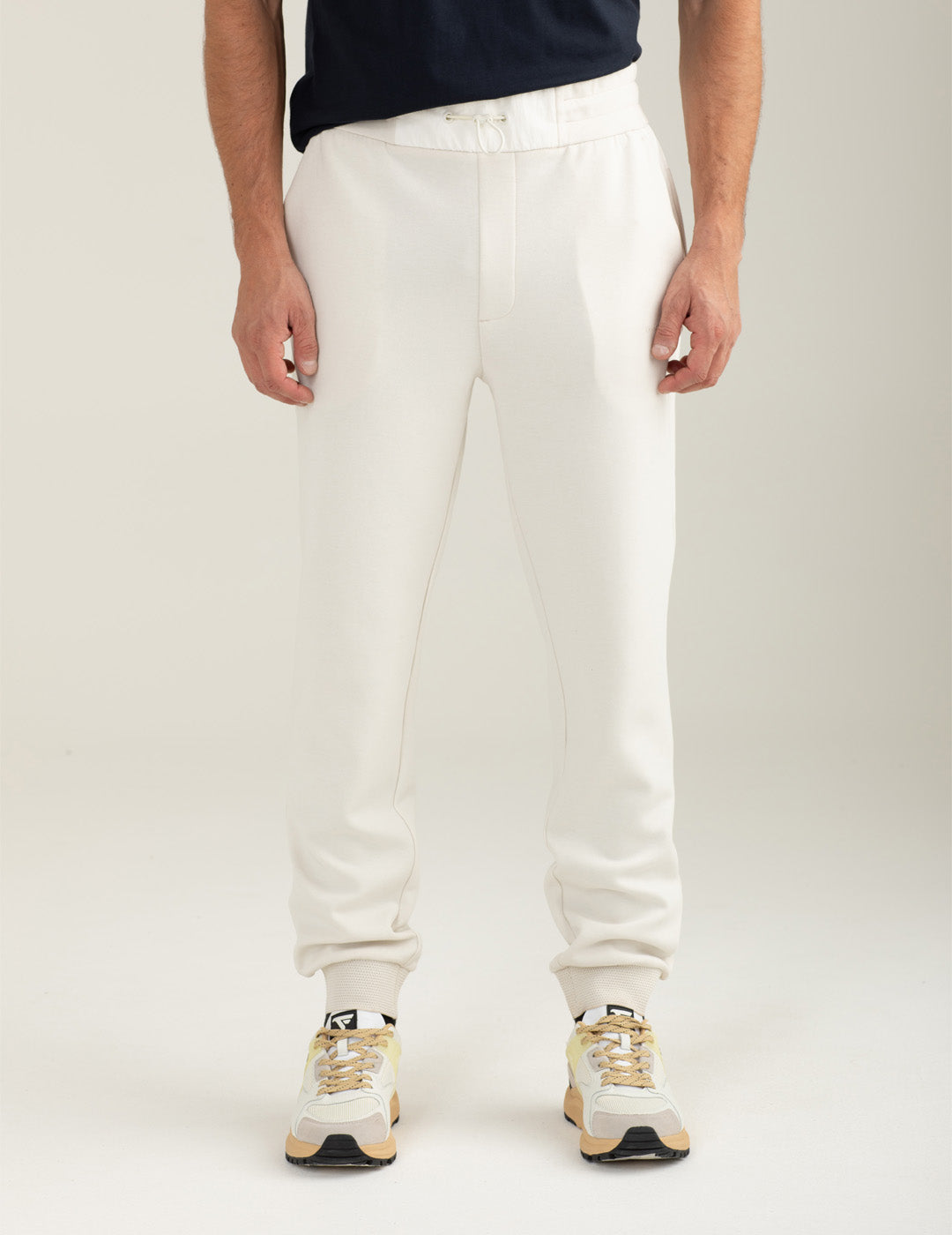 Pantalone in interlock con polsi uomo off white fm25w03pf cc-a0002 Pantalone in interlock con polsi