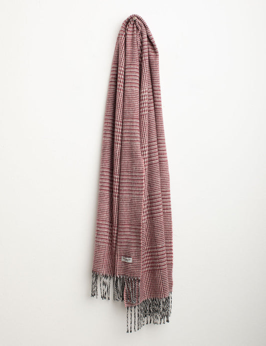 Check patterned pashmina with fringes woman red fw25w04zs cc-a0301