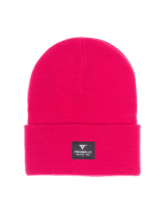 Double-layer knit beanie man fucsia fmsidney cc-a0408