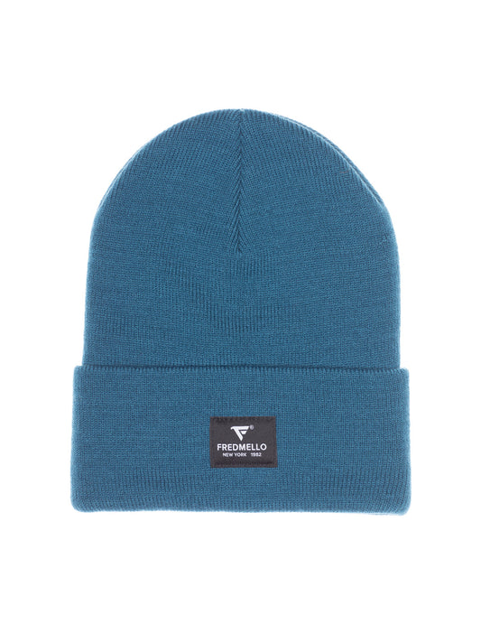 Double-layer knit beanie man petrol fmsidney cc-a0810