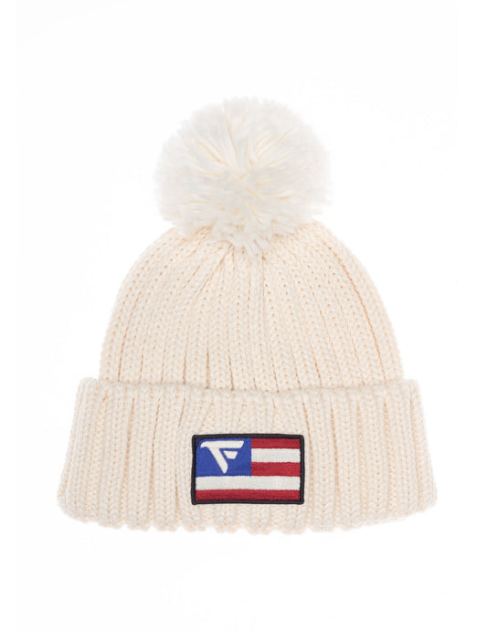 Ribbed knit beanie with pompom man off white fmvermont cc-a0002