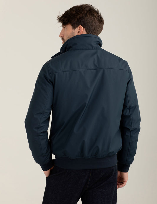 Padded jacket with packable hood - back - 002