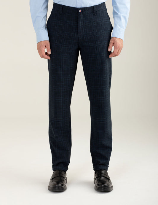 Checked chino trousers man blue fm25w08pt cc-a0601