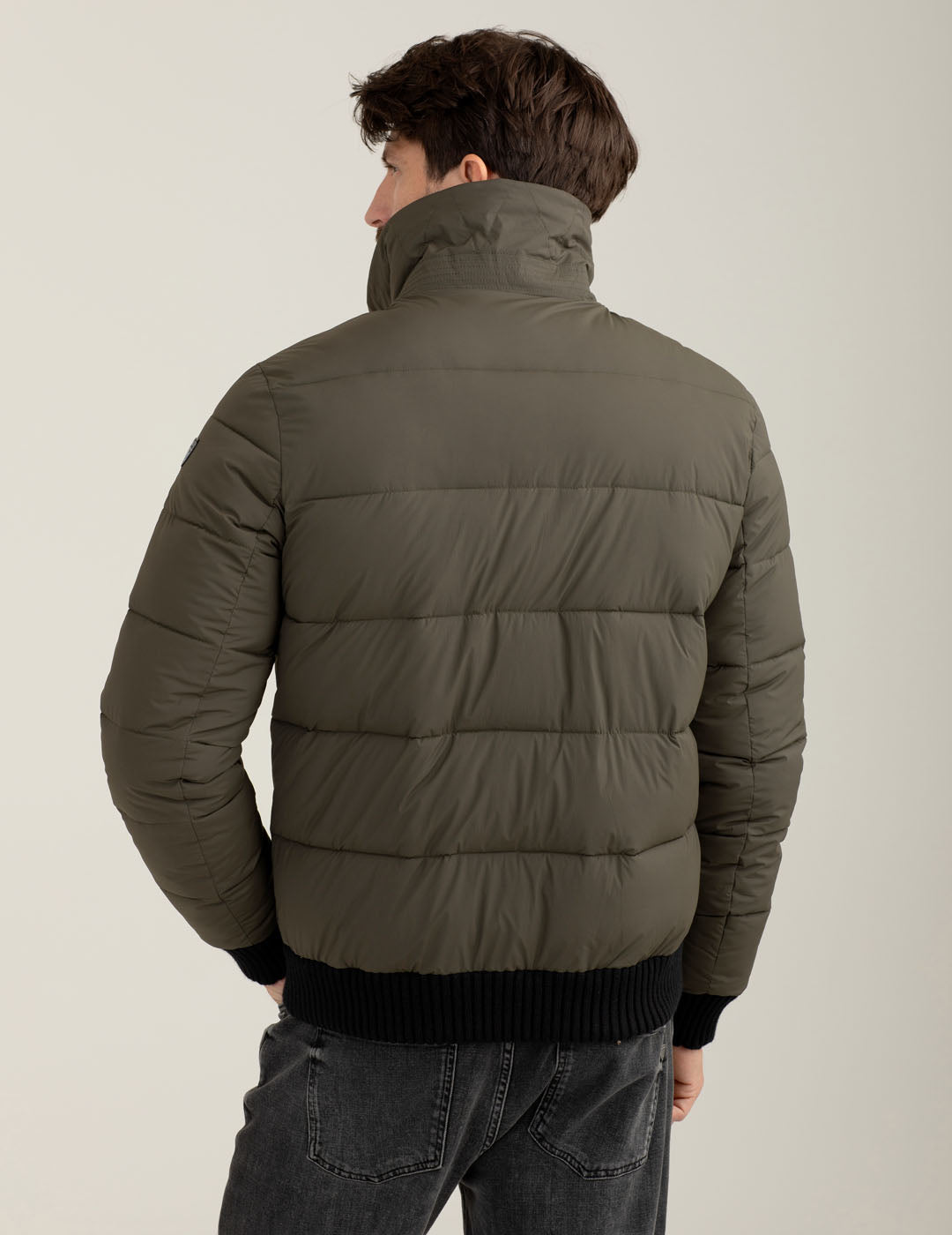 Puffer jacket with synthetic sherpa collar man air force fm25w09kd cc-a0802 Puffer jacket with synthetic sherpa collar