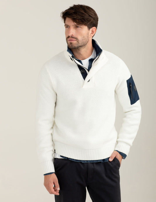 Trucker sweater with technical details man off white fm25w01mm cc-a0002