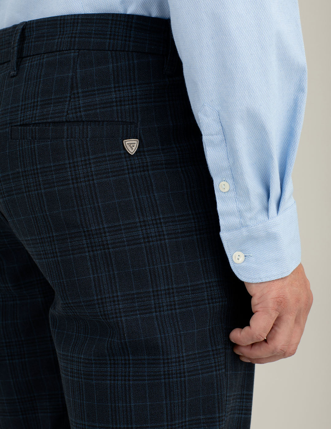 Checked chino trousers man blue fm25w08pt cc-a0601 Checked chino trousers
