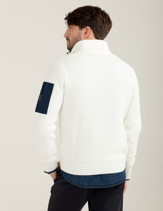 Trucker sweater with technical details - back - 002