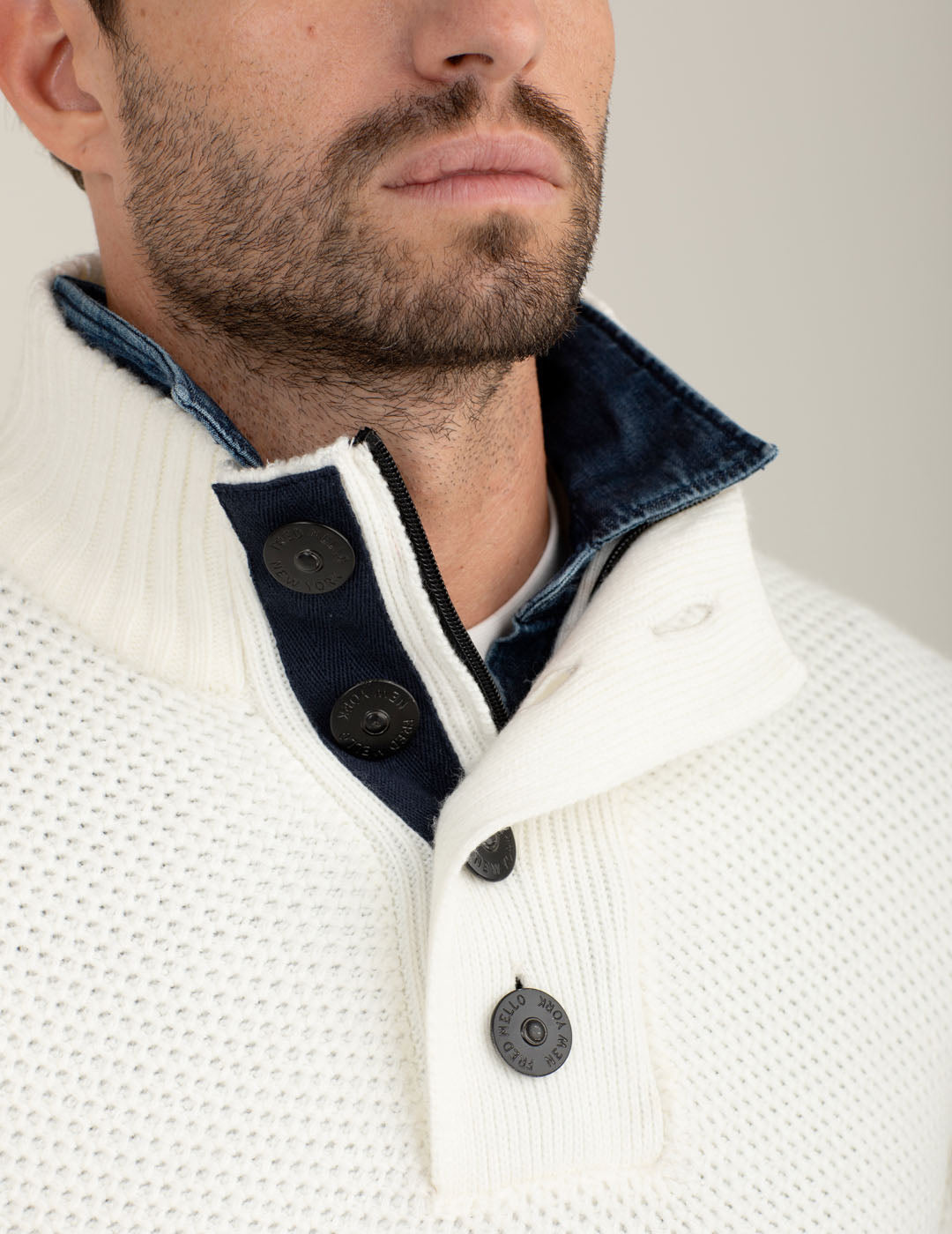 Trucker sweater with technical details man off white fm25w01mm cc-a0002 Trucker sweater with technical details