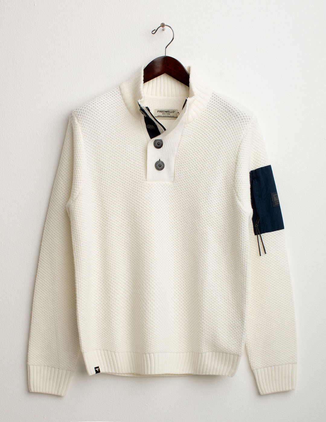 Trucker sweater with technical details man off white fm25w01mm cc-a0002 Trucker sweater with technical details