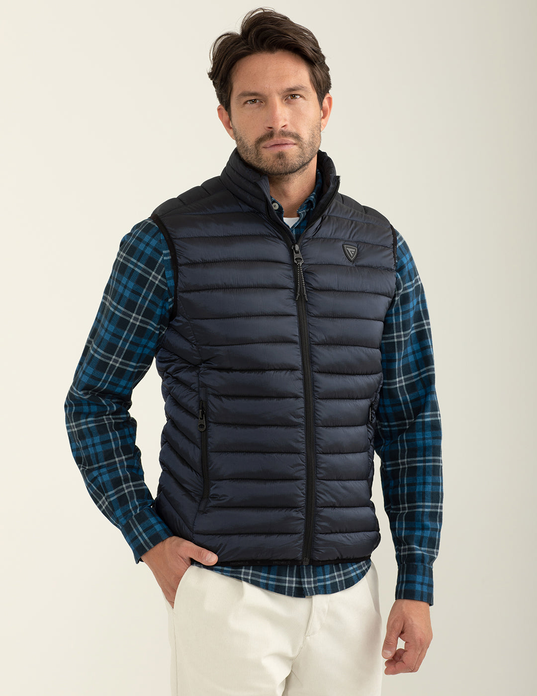 Piumino smanicato in ripstop uomo blue fm25w25ks cc-a0601 Piumino smanicato in ripstop