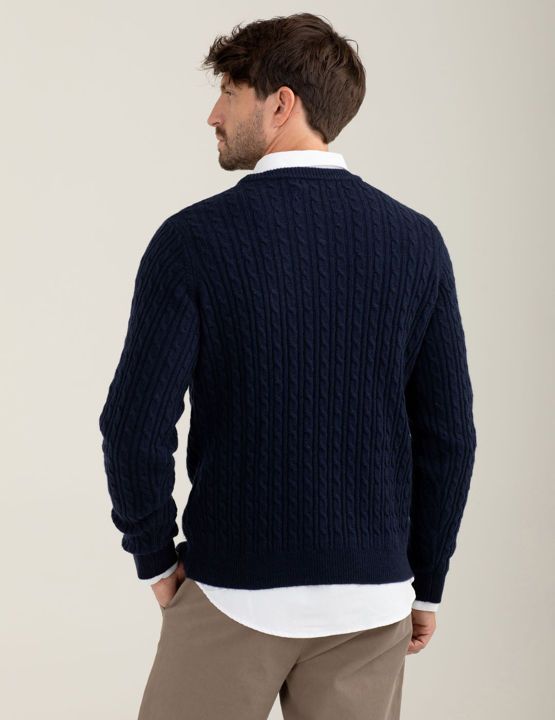 Maglia a trecce in lambswool uomo blue fm25w23mg cc-a0601 Maglia a trecce in lambswool