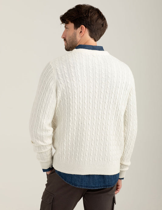 Maglia a trecce in lambswool - back - 002