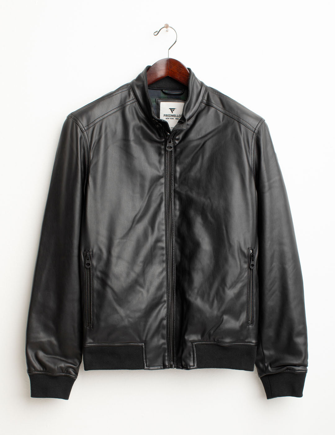 Faux leather jacket man black fm25w12ke cc-a0951 Faux leather jacket