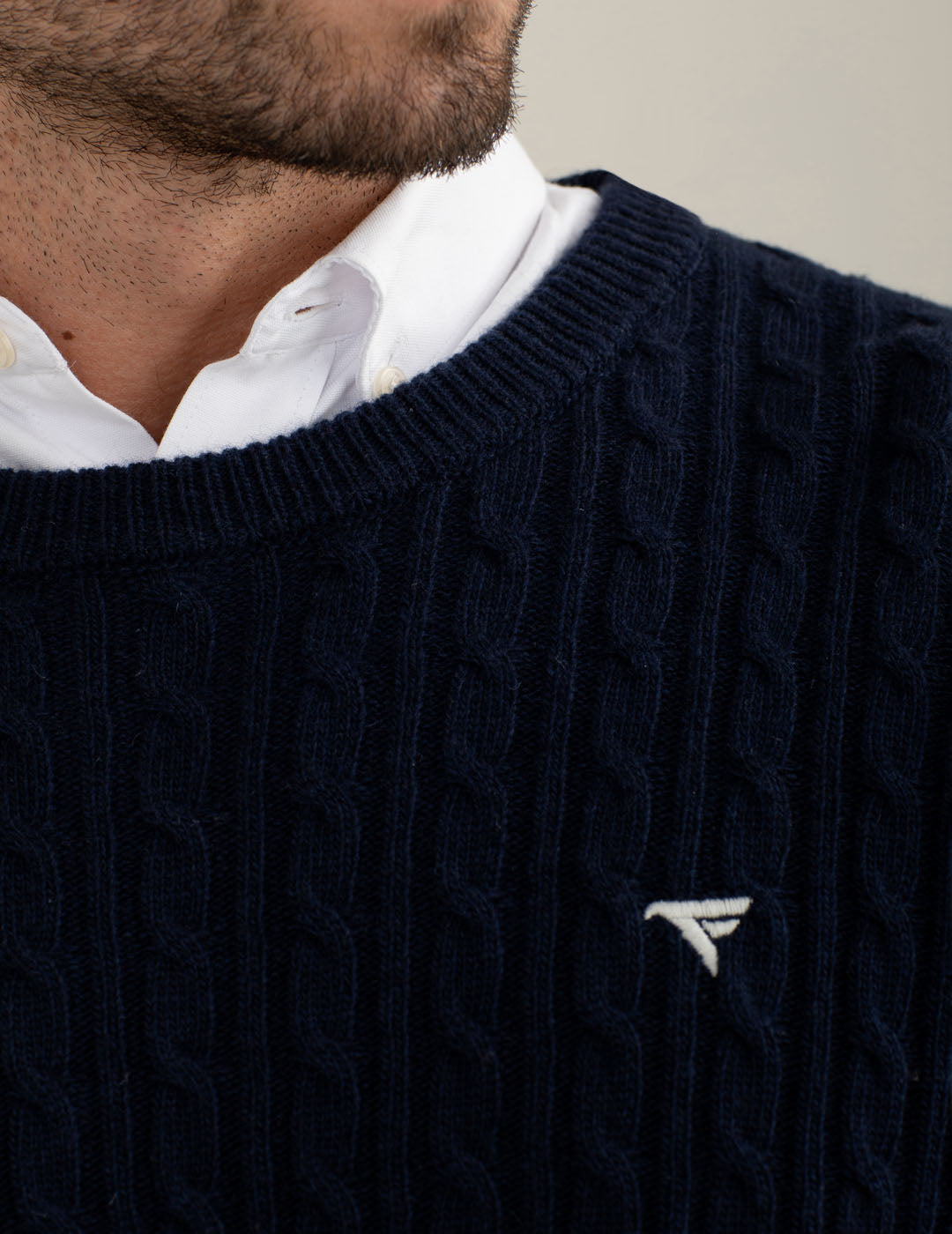 Maglia a trecce in lambswool uomo blue fm25w23mg cc-a0601 Maglia a trecce in lambswool