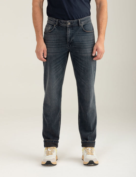 Pantalone in felpa effetto denim uomo blue black fm25w23pf cc-a1202