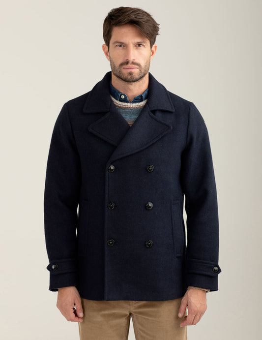 Cappotto doppiopetto in panno uomo blue fm25w13ku cc-a0601