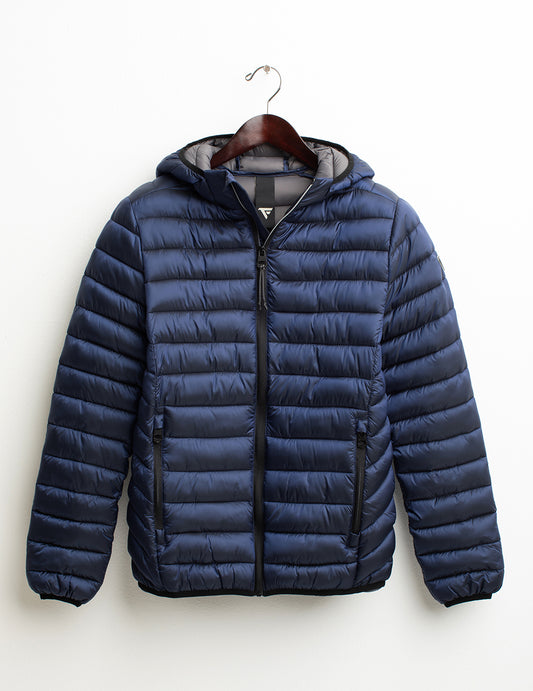 Piumino in ripstop con cappuccio uomo blue fm25w24kd cc-a0601