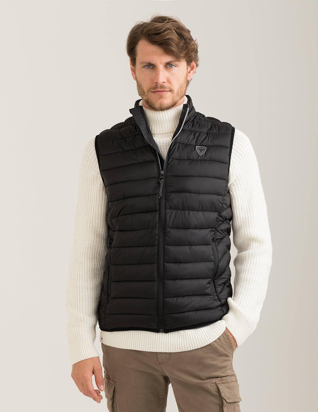 Piumino smanicato in ripstop uomo black fm25w25ks cc-a0951 Piumino smanicato in ripstop