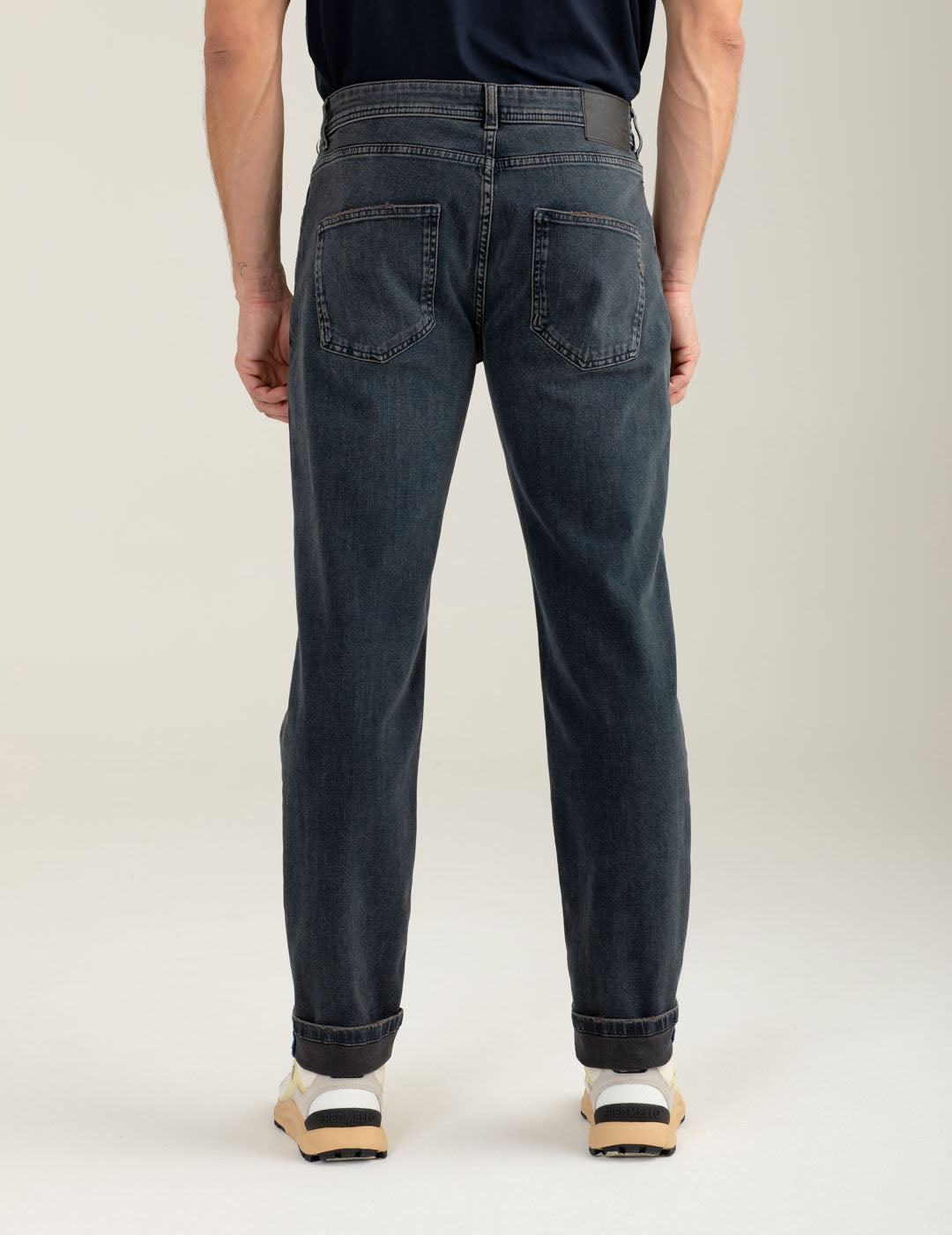 Pantalone in felpa effetto denim uomo blue black fm25w23pf cc-a1202 Pantalone in felpa effetto denim
