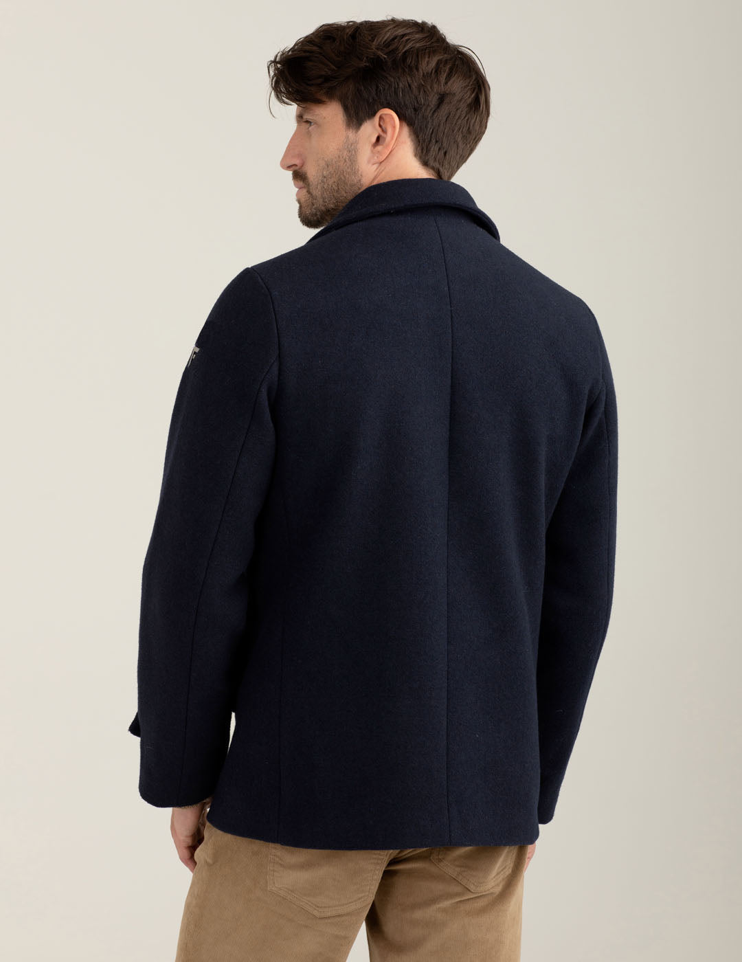 Cappotto doppiopetto in panno uomo blue fm25w13ku cc-a0601 Cappotto doppiopetto in panno