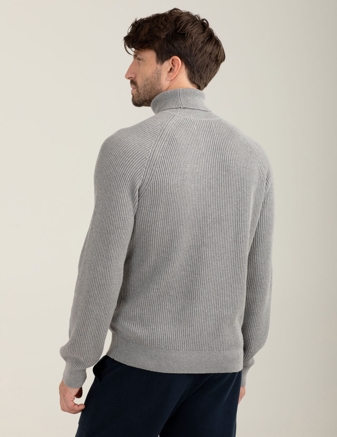 Turtleneck sweater man gray melange fm25w10md cc-a0901 Turtleneck sweater