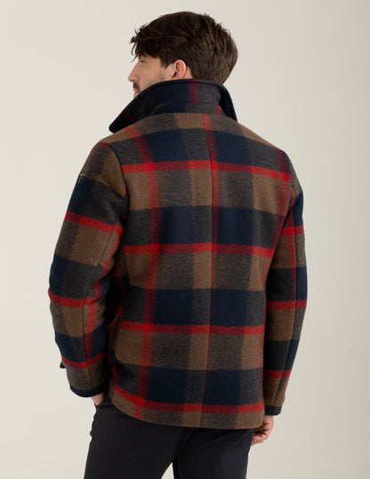 Padded double-breasted check jacket